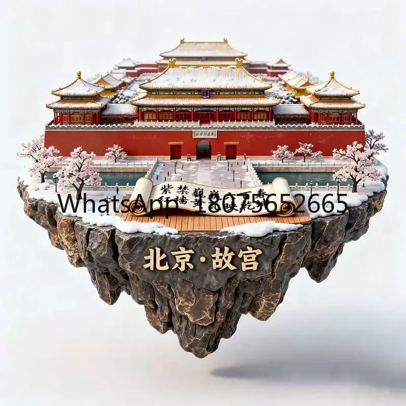 Beijing forbidden city floating refrigerator magnet - 3d metal magnetic travel souvenir gift