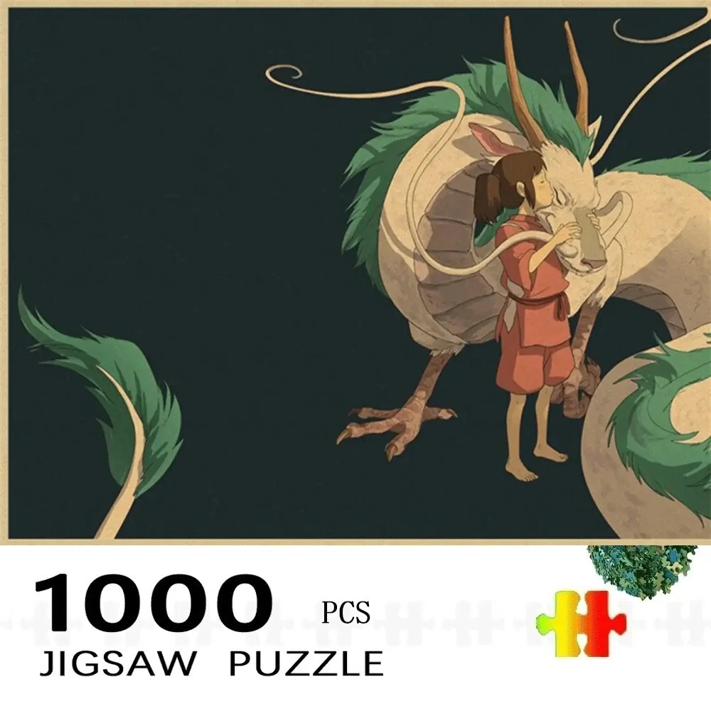 

500 PCS Jigsaw Puzzles Anime Spirited Away Challenging Family Activity Games for GameroomBedroom Livingroom Gift