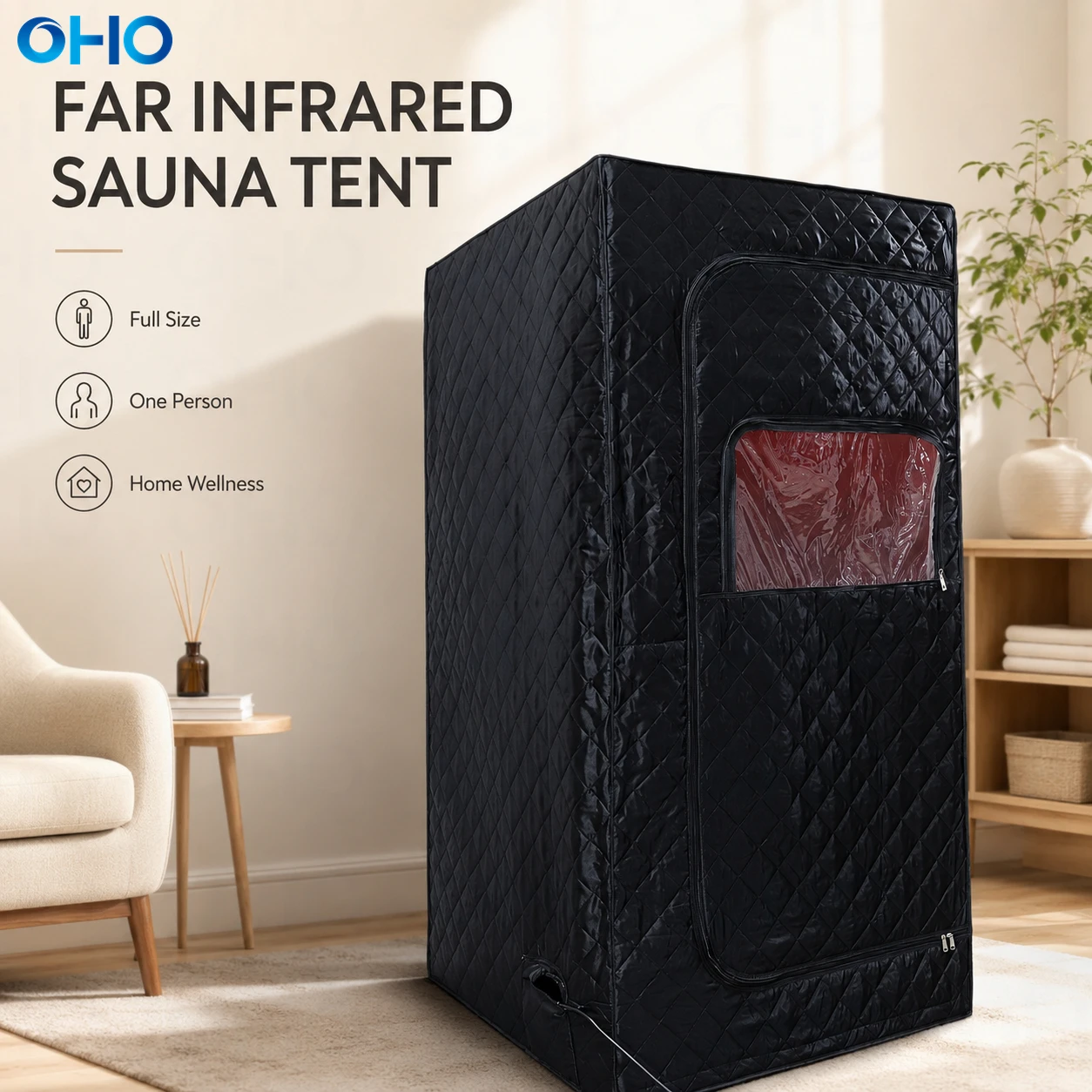 Portable Full‑Body Standing Infrared Sauna Tent for Home Indoor Personal Spa Room