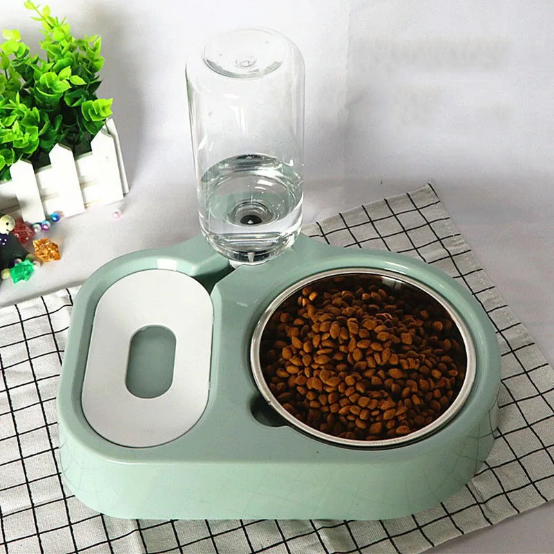 Bowl pet automatic drinking water feeder anti-tip stainless steel dog bowl cat dog food bowl pet supplies