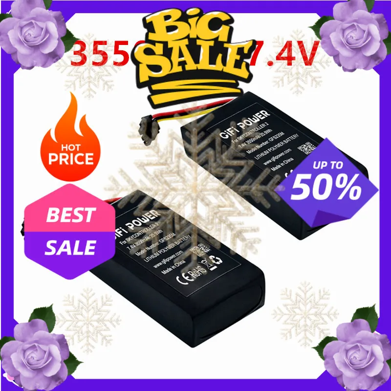 SWZY 2Pcs 3550mAh 2S 7.4V Remote Control Battery for Parrot Skycontroller 2, 7.4V Rechargeable Battery
