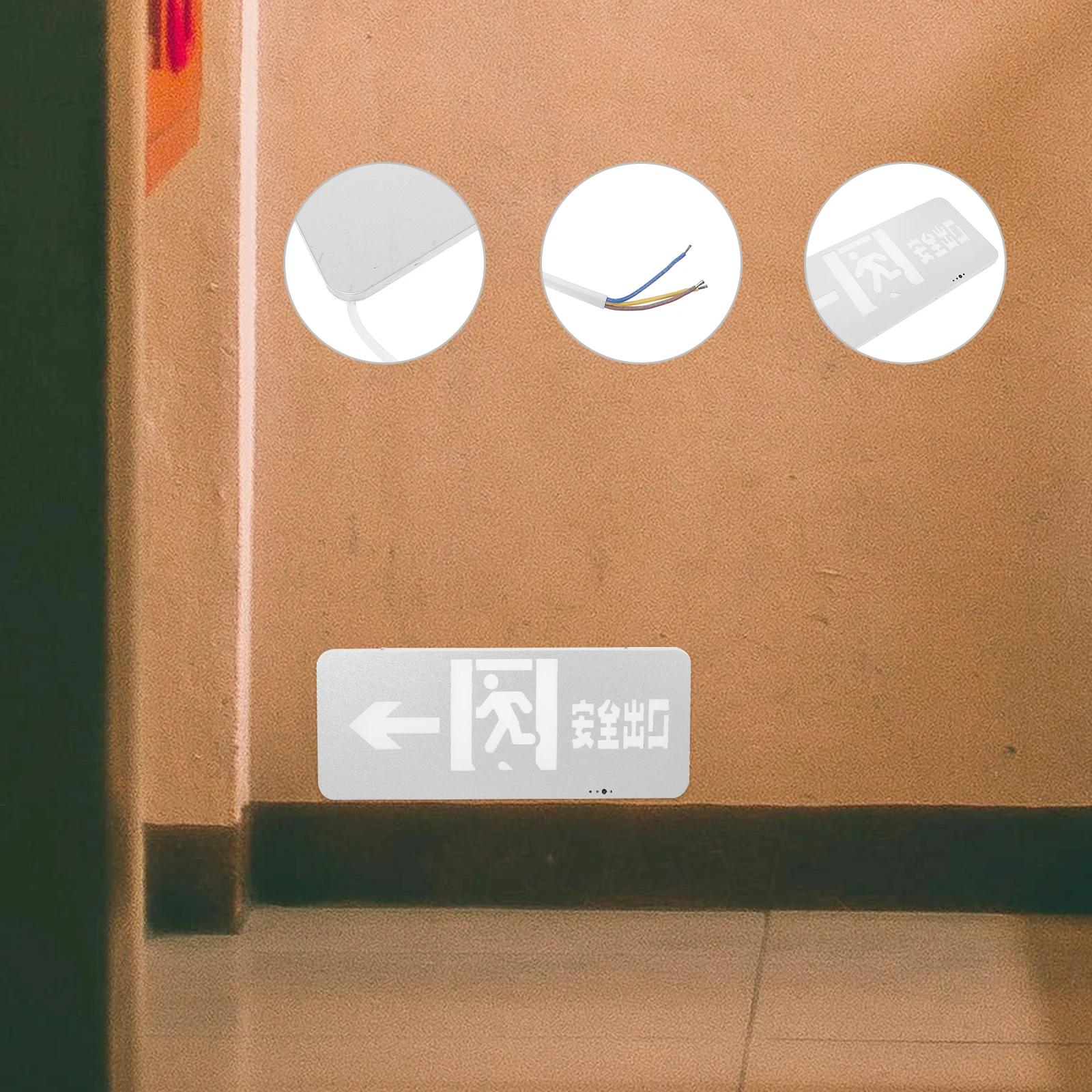 

Hanging Led Indicator Sign Wall For Public Places Stainless Steel Lamp Fire Evacuation Safety Exit Light High Visibility