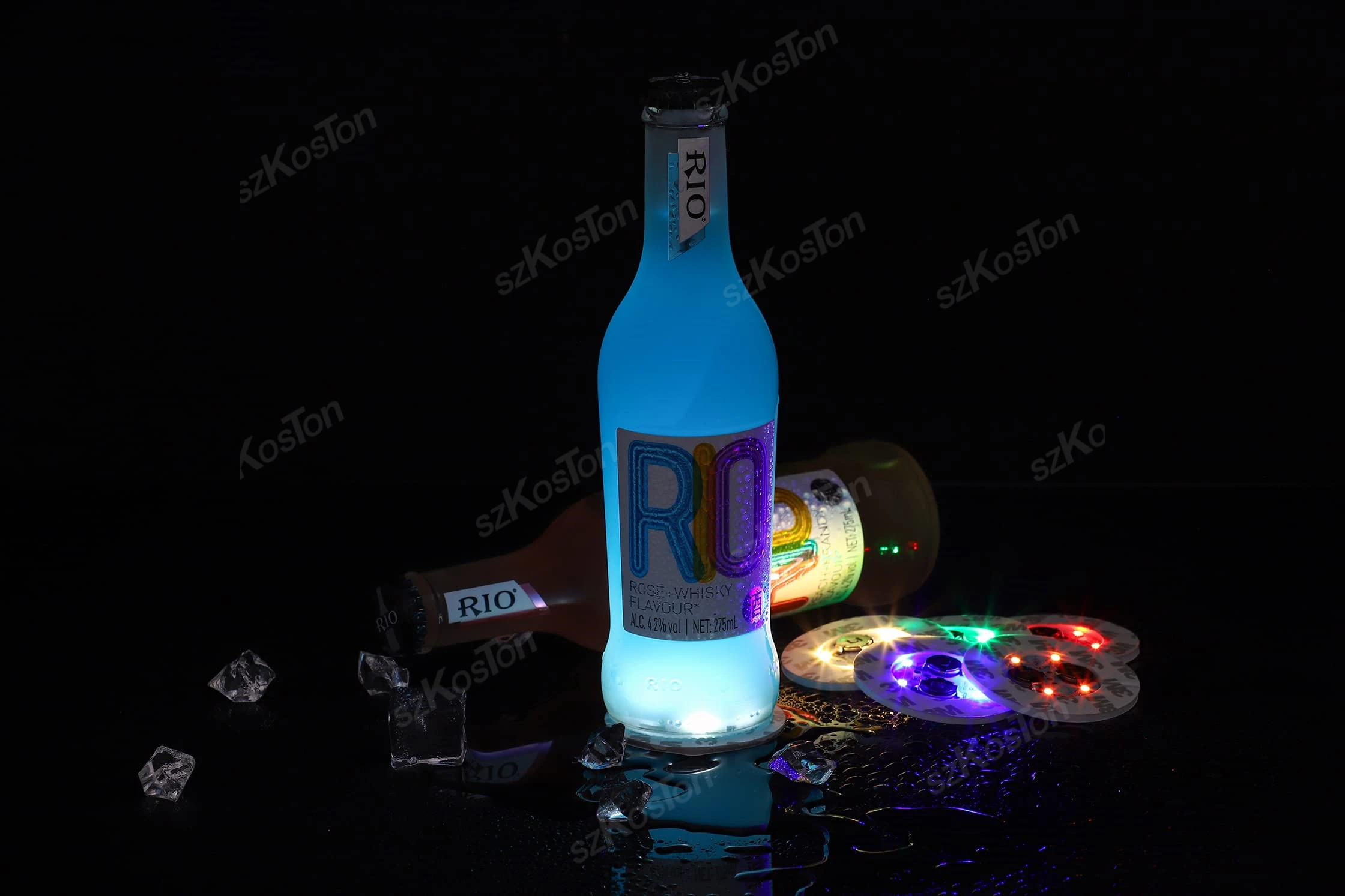 1-200Pcs LED Flashing Tableware Mat Cup Luminous Sticker Colorful Flashing Bottle Sticker Light-emitting Coaster Stall Bar