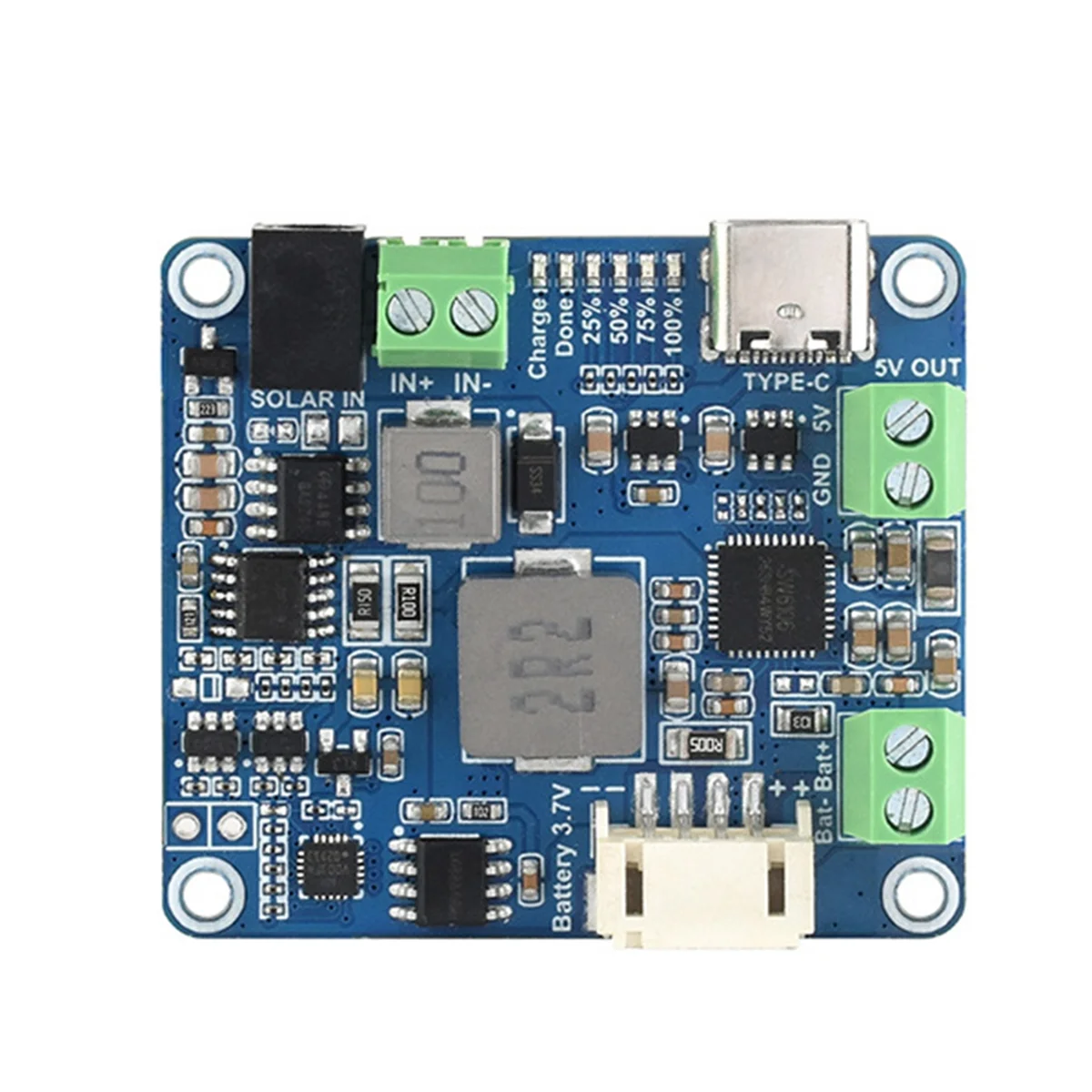 Módulo de gerenciamento de energia solar + caixa de bateria MPPT suporta painel solar 6V-24V tipo C 5V/3A módulo de saída regulada