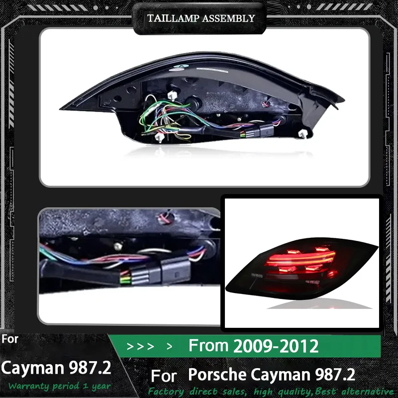 

Автомобильные светодиодные задние фонари для Porsche Cayman 987.2 2009-2012 DRL, задний динамический указатель поворота, тормозной задний противотуманный фонарь 987, задний фонарь Boxster