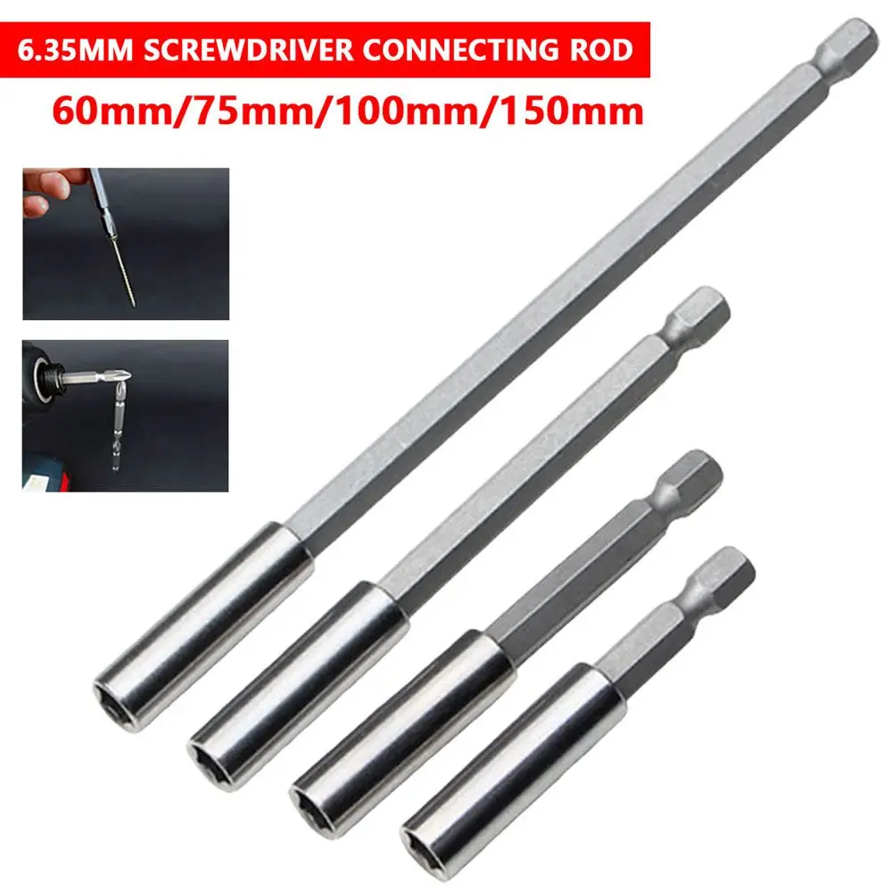 Connect Quick Release Power Tools Screwdriver Extension Extender Hex Shank Drill Bit Holder Rod Socket