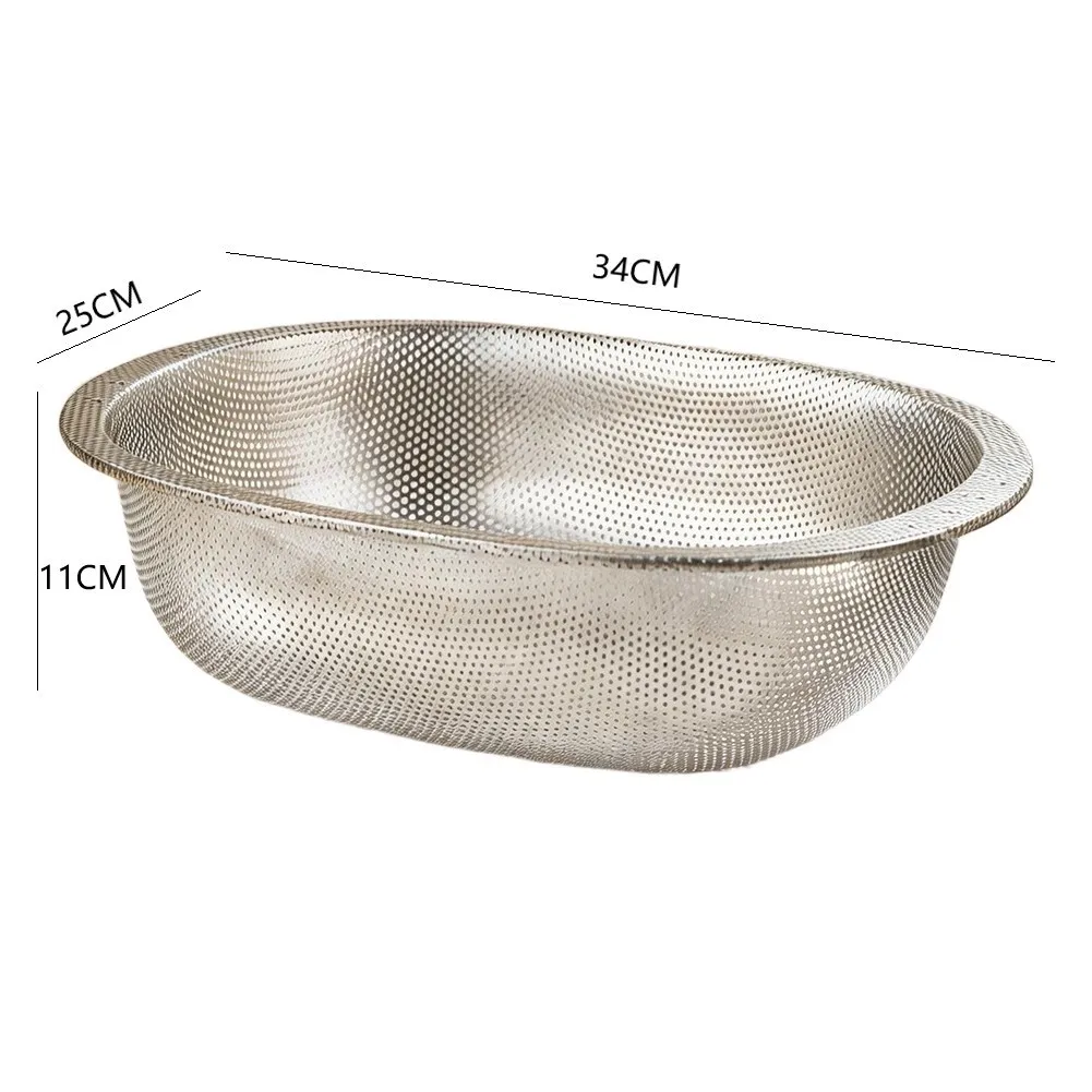 2026 Stainless Steel Double Layer Drain Basket Set 2pcs Multi-purpose Kitchen Strainer For Washing Fruits Vegetables Rice
