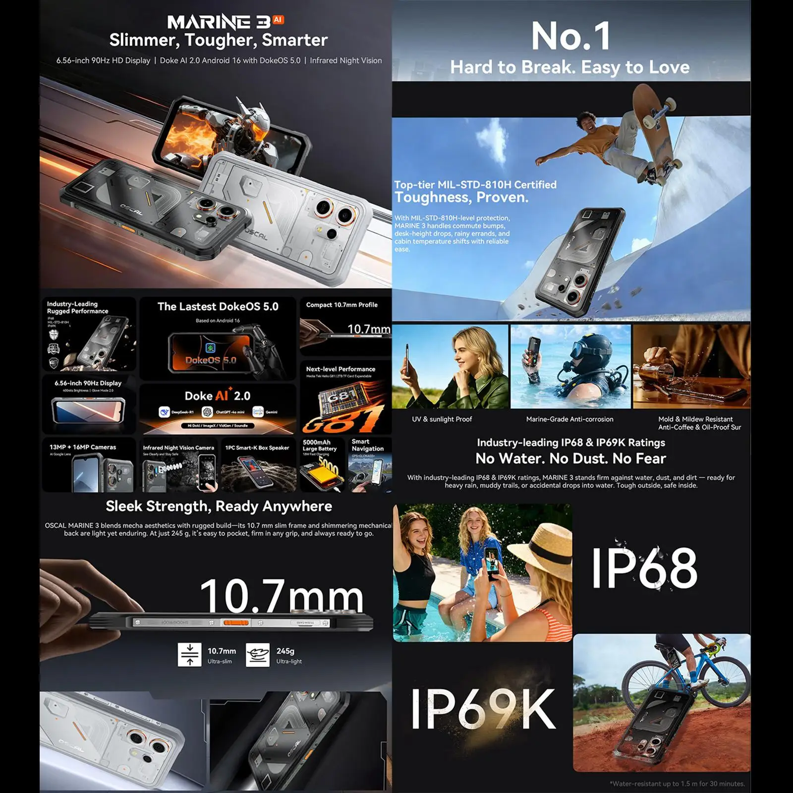 Blackview Oscal Marine 3 Smartphone 6.56
