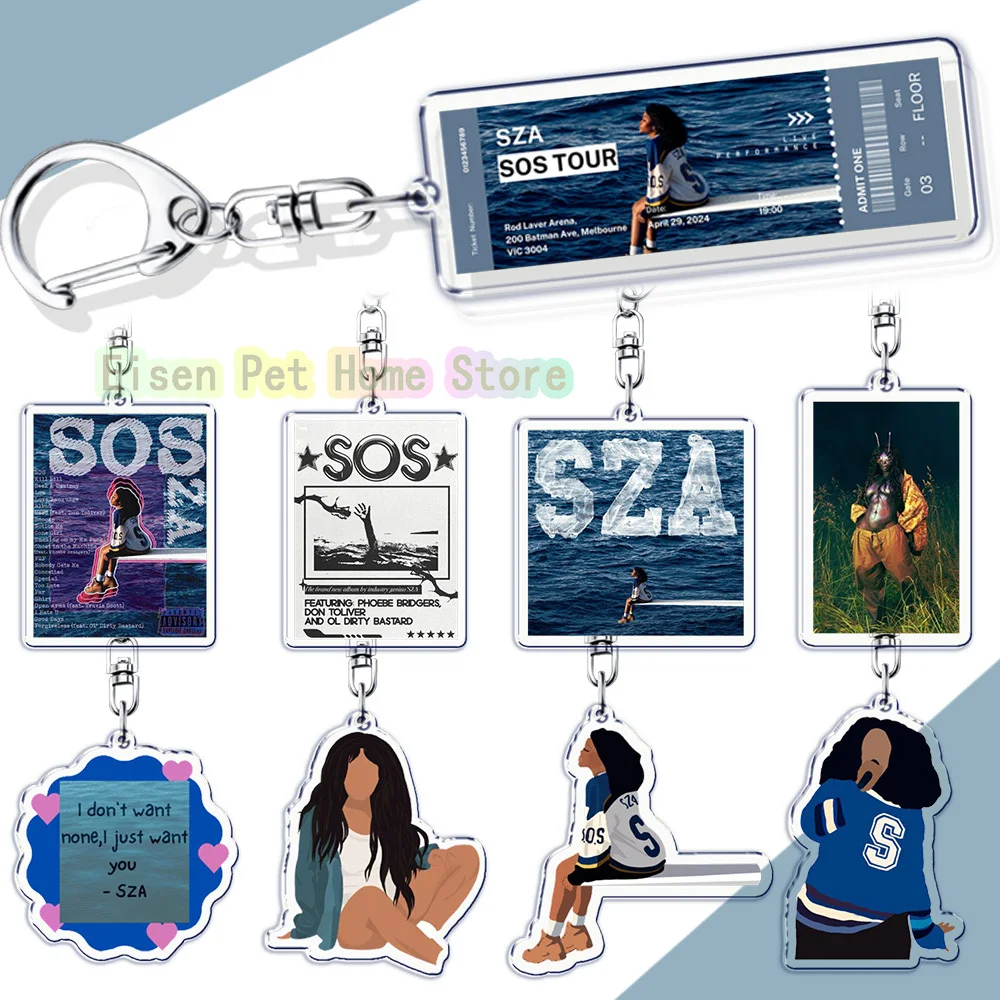 Music Singer SZ Ctrl Keychains Keyring for Accessories Bag Rap Album Lana Rnb Pendant Key Jewelry Fans Gifts