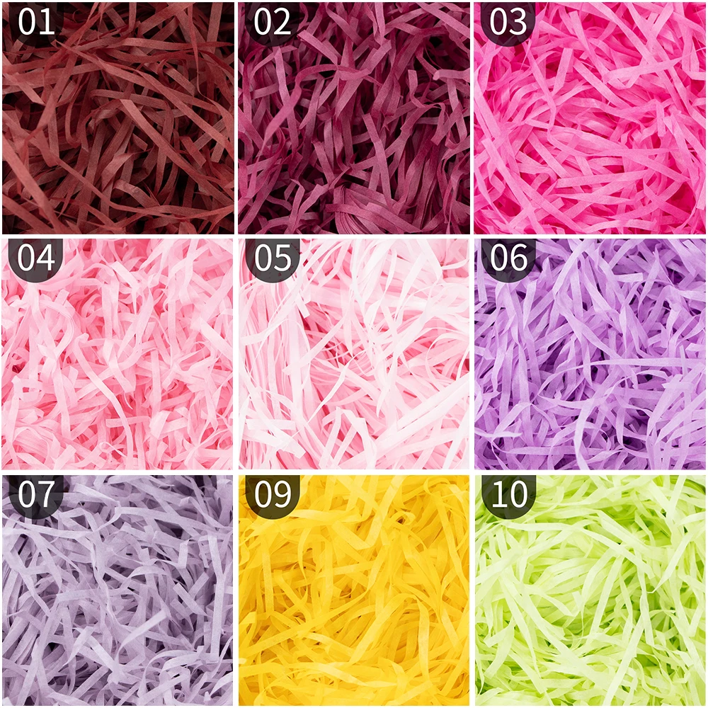 Colorful Lafite gift box Filling materials DIY Holiday party gifts Shredded paper Decorative gifts Shock absorpting ribbons