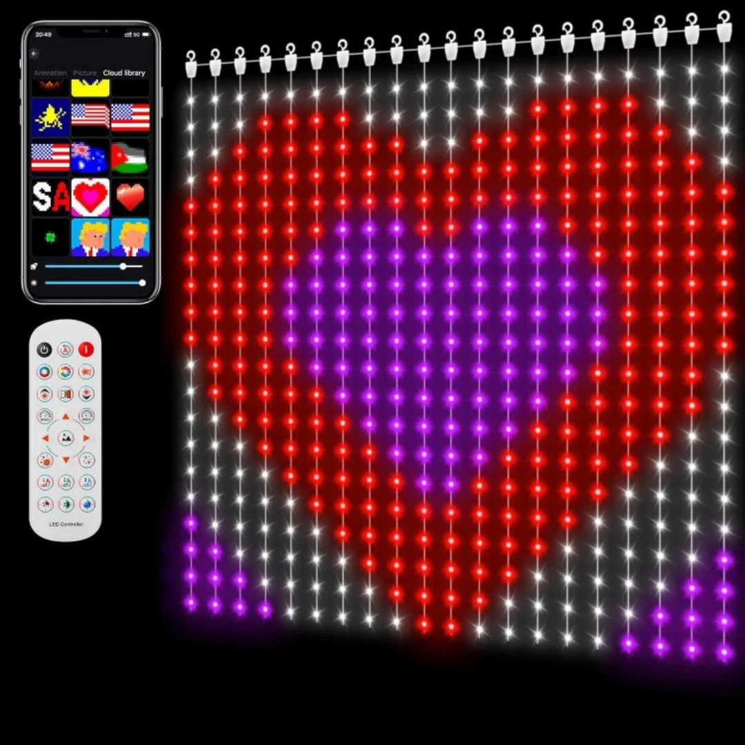 400LED عيد الميلاد أضواء الستار الذكية موقع التخييم جو شريط إضاءة بلوتوث الموسيقى App التحكم الستار LED ديكور الحفلات