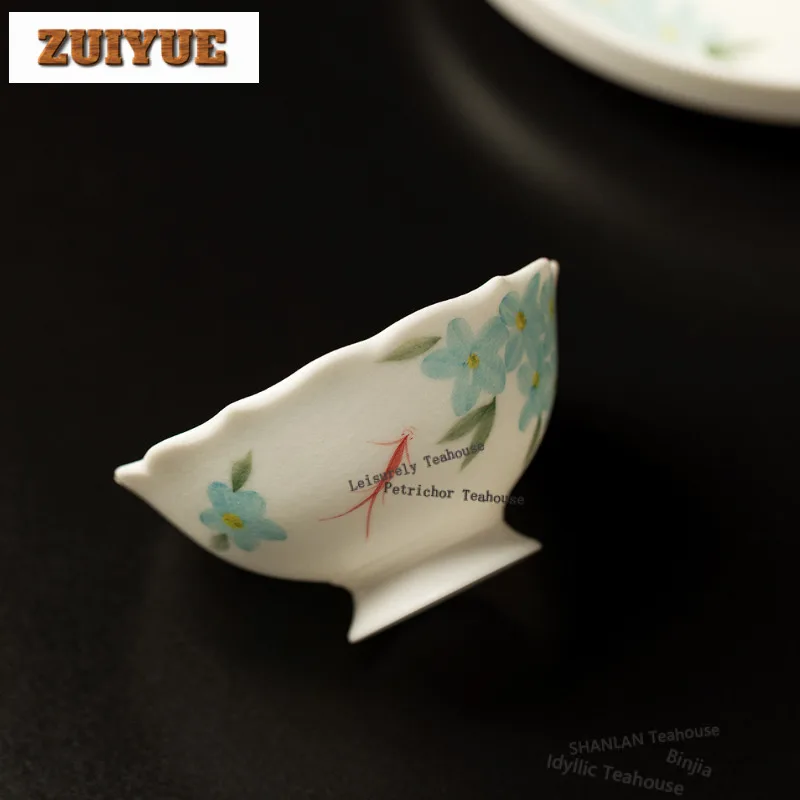 

2 шт./лот, ручная роспись, чашка с синими цветами, элегантная чайная чаша, кувшин для воды, чашка для дегустации чая, чашка для запаха, чашки Chazhan Master, чайная посуда, 70 мл