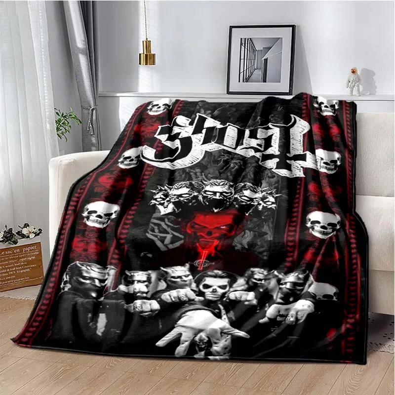 Ghost Band Blanket Pop Rock Flannel Blanket for Bedroom Office Sofa Soft Warm Throw Blanket, Frazada, Decke, Couverture, Одеяло