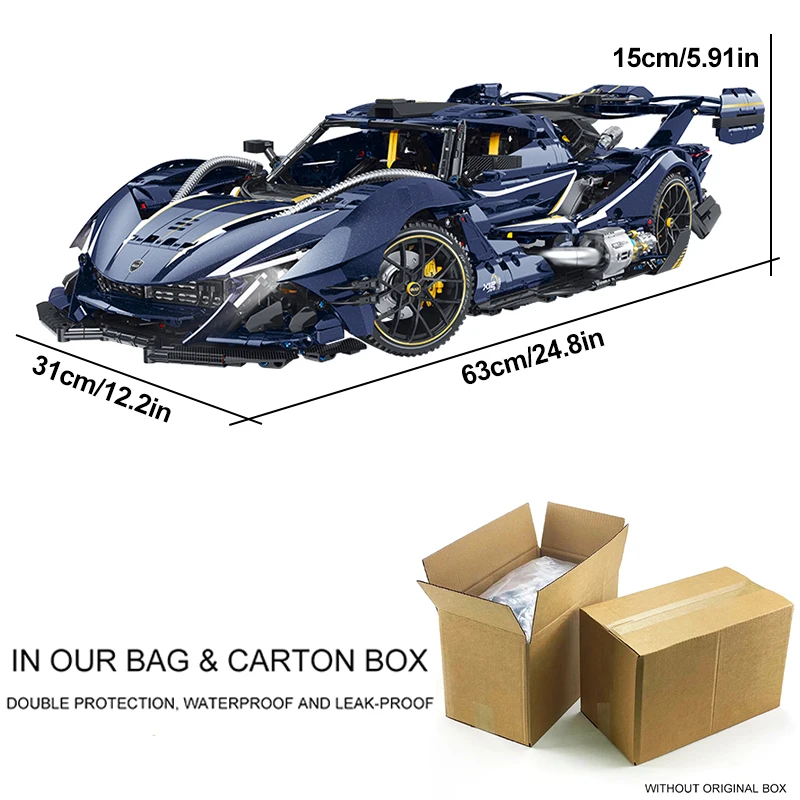 High-quality Classic 1:8 GULY 10641 Technical Speed Sport Vehicle Model Building Block Assembly Racing DIY Toy Christma Gift Kid