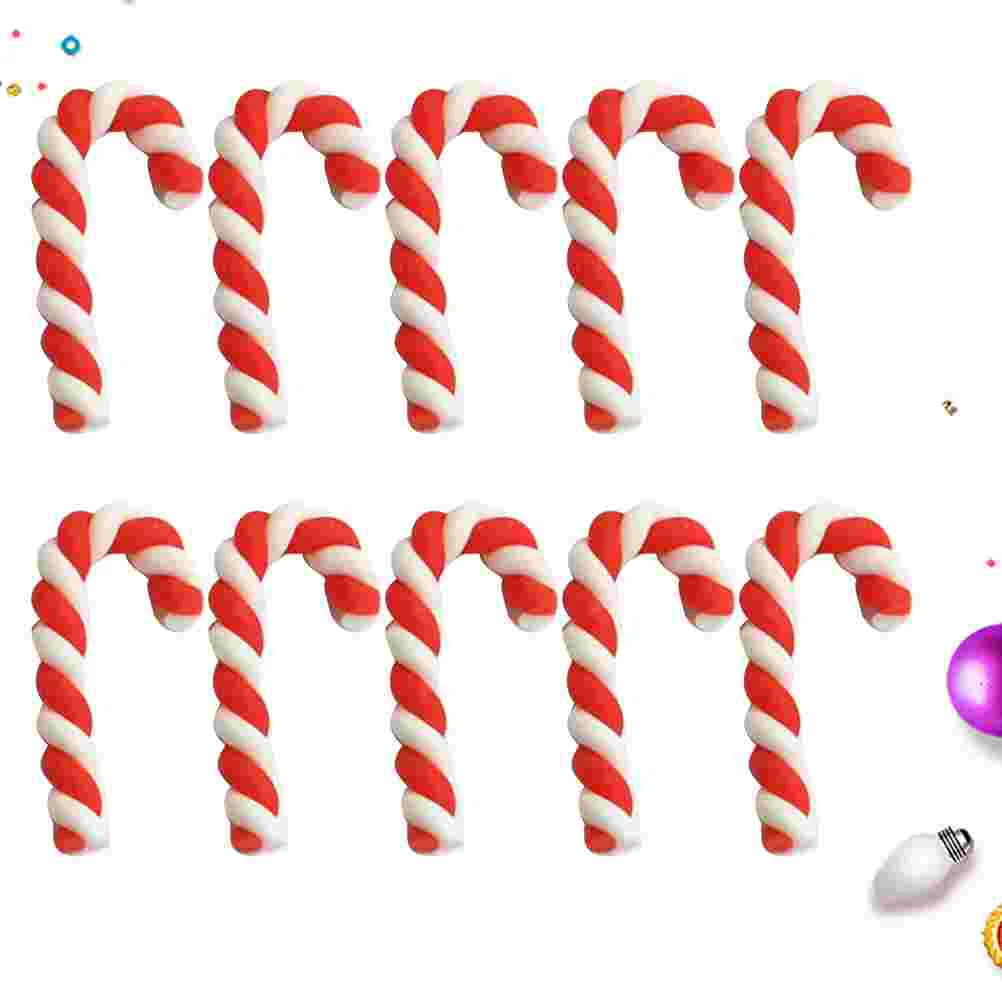 20 Pcs Candy Cane Christmas Stick Xmas Embellishment Phone Case Decoration Ornament Accessories Stylish DIY Adornament