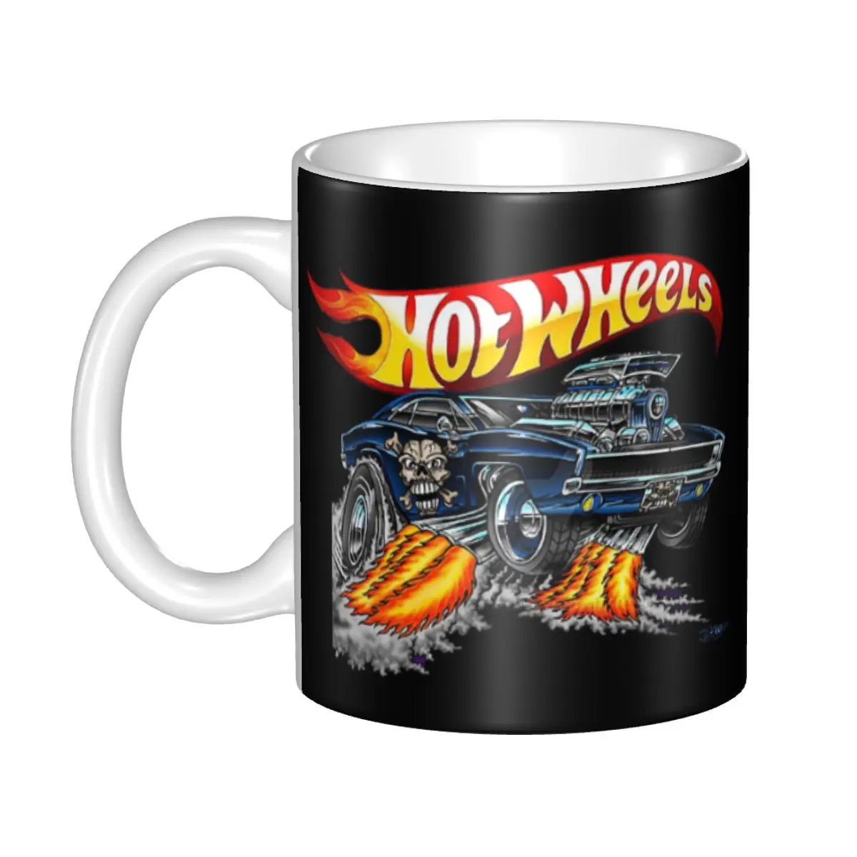 DIY Sport Car Hot Wheels Acceleracers Ceramic Mug Personalized Cartoon Car Coffee Cup Creative Gift