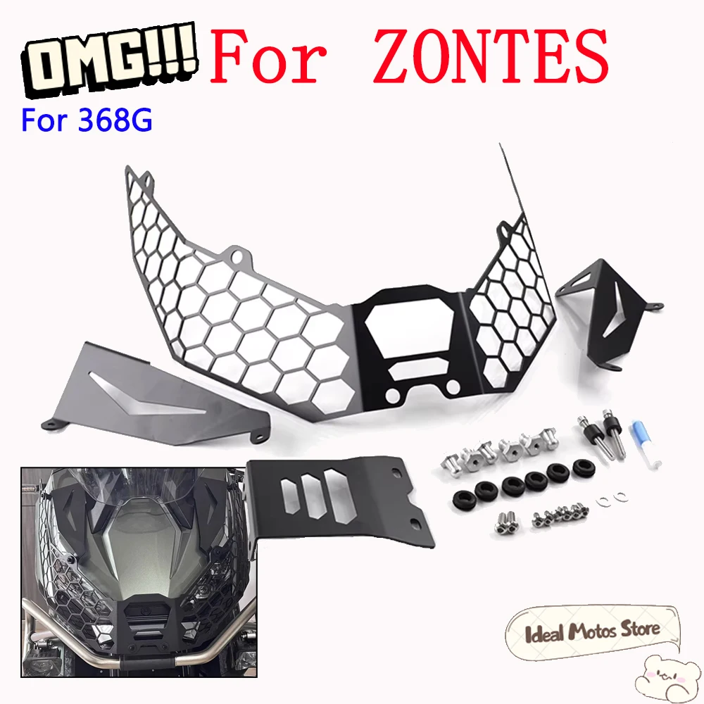 Motorcycle Headlight Protector Guard Head Light Lamp Grille Cover Headlamp Protection For Zontes 368G 368 G G368 Accessories