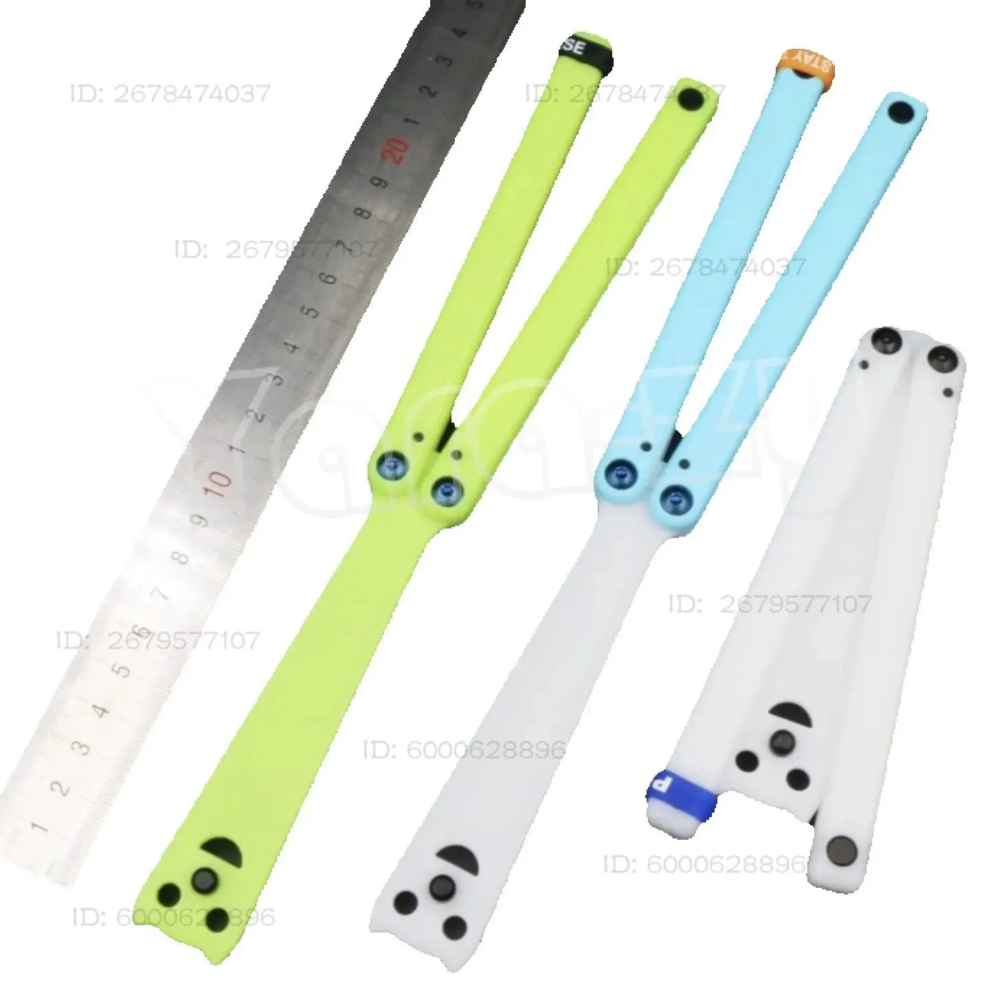 Apocalypse Squiddy - Balisong de Práctica de Seguridad Totalmente de Plástico, Brillante en la Oscuridad