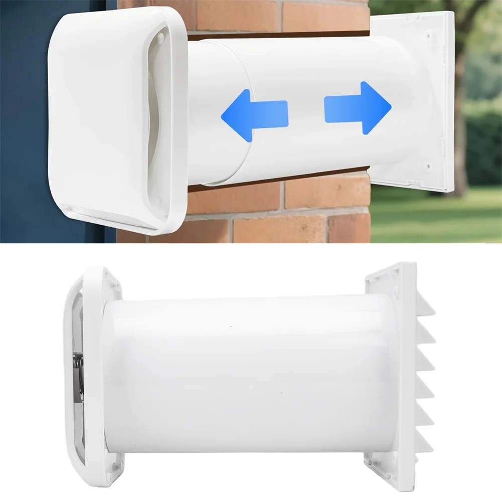 Square Wall Ventilator 100mm ABS Plastic Adjustable for Various Wall Thicknesses Two Way Airflow Rain Resistant