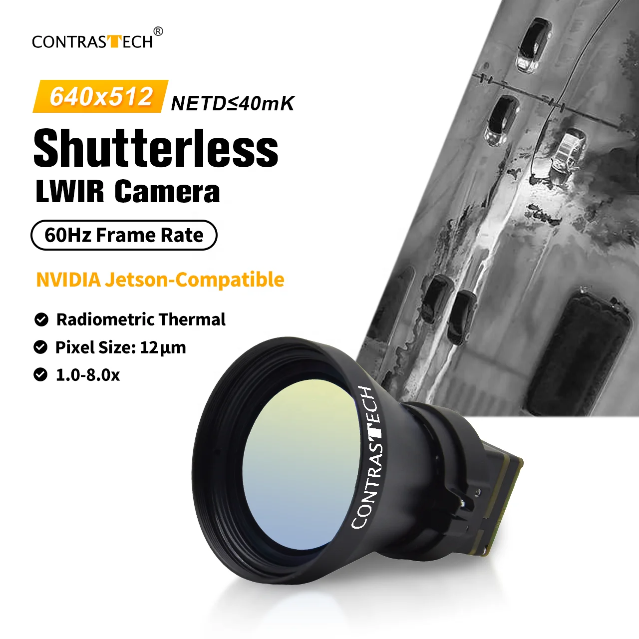 Radiometric 640x512 30/60Hz NVIDIA Jetson-Compatible Thermal Imaging Shutterless  Camera Module for Security Monitoring