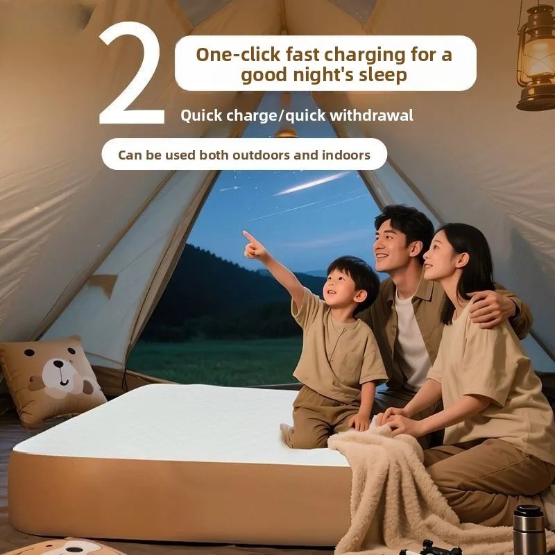 Inflatable bed TPU elastic silk automatic inflatable mattress, outdoor camping air mattress