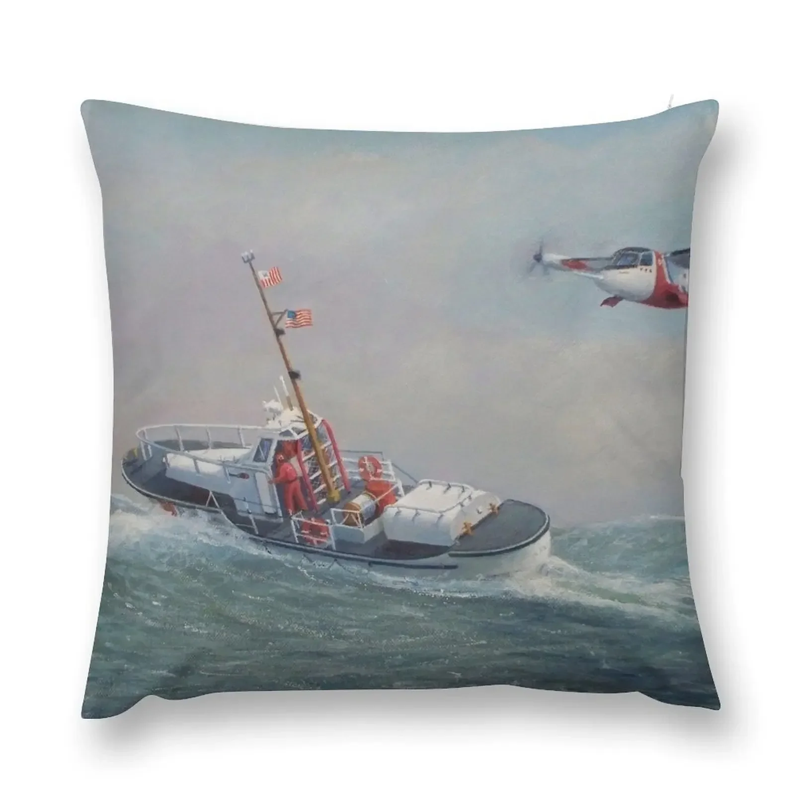 

Coast Guard, On The Sea And In The Air Throw Pillow Sofa Cushion Cover luxury home accessories Pillow Decor pillow