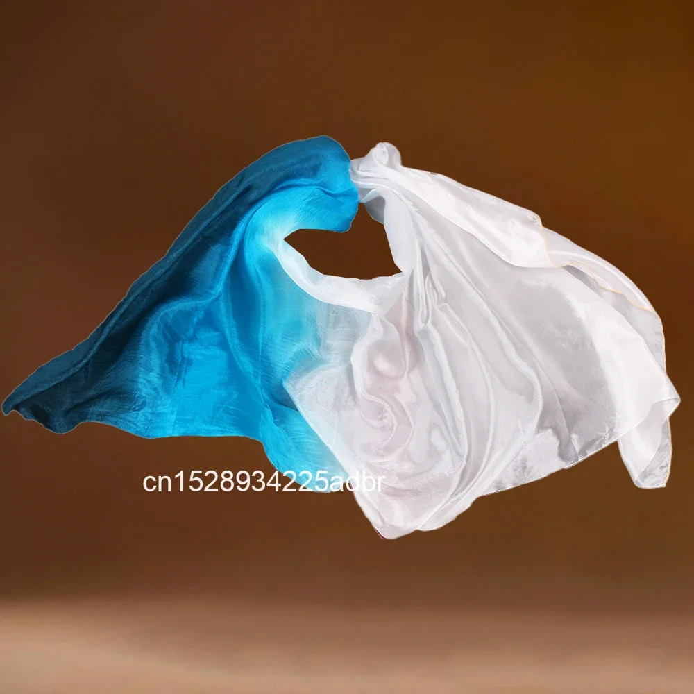 100% الحرير اليدوية الحجاب الرقص الشرقي أداء التدرج متعدد الألوان الحرير الحجاب الرقص الشرقي اكسسوارات الاطفال الكبار 200x90 سنتيمتر #3