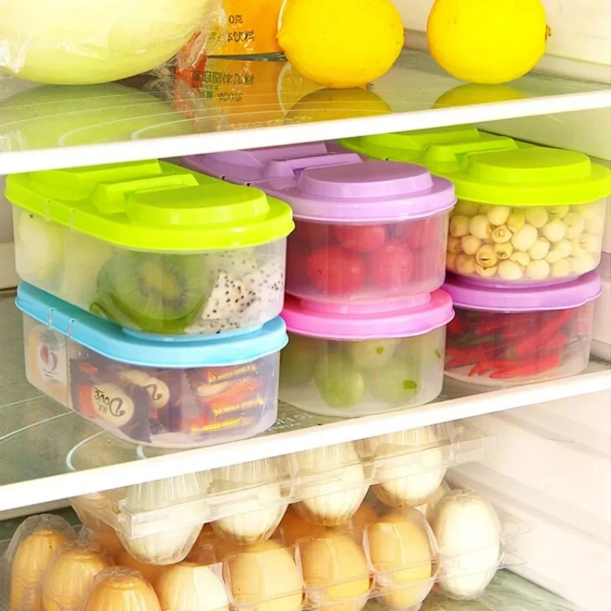 Healthy Plastic Food Container Portable Lunch Box Capacity Camping Picnic Food Fruit Container  Box   Dinnerware