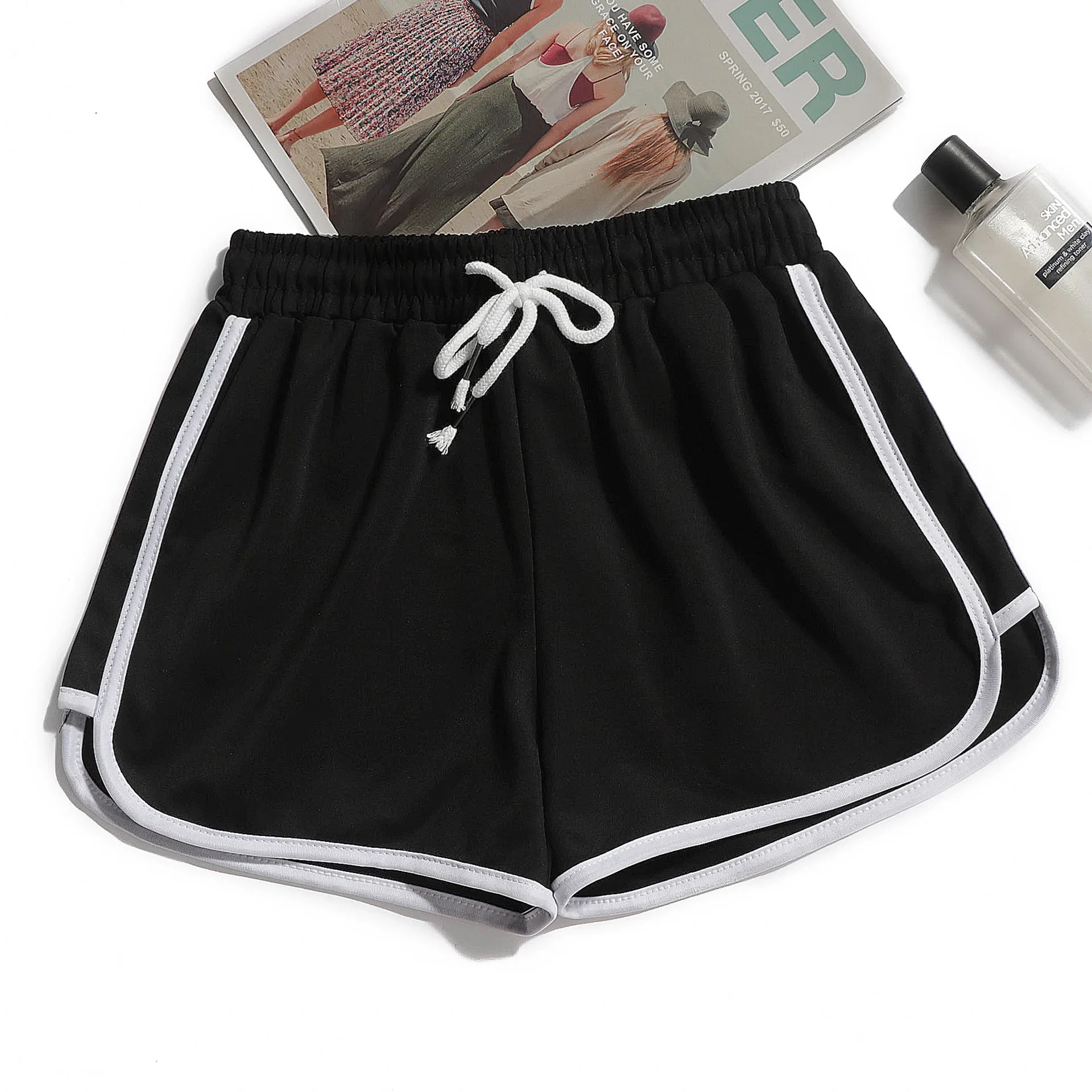 Women's Summer Yoga Shorts Mid-Waist Casual Loose Wide Leg Breathable Gym Short Pants Stylish Thin Outer Wear for Ladies