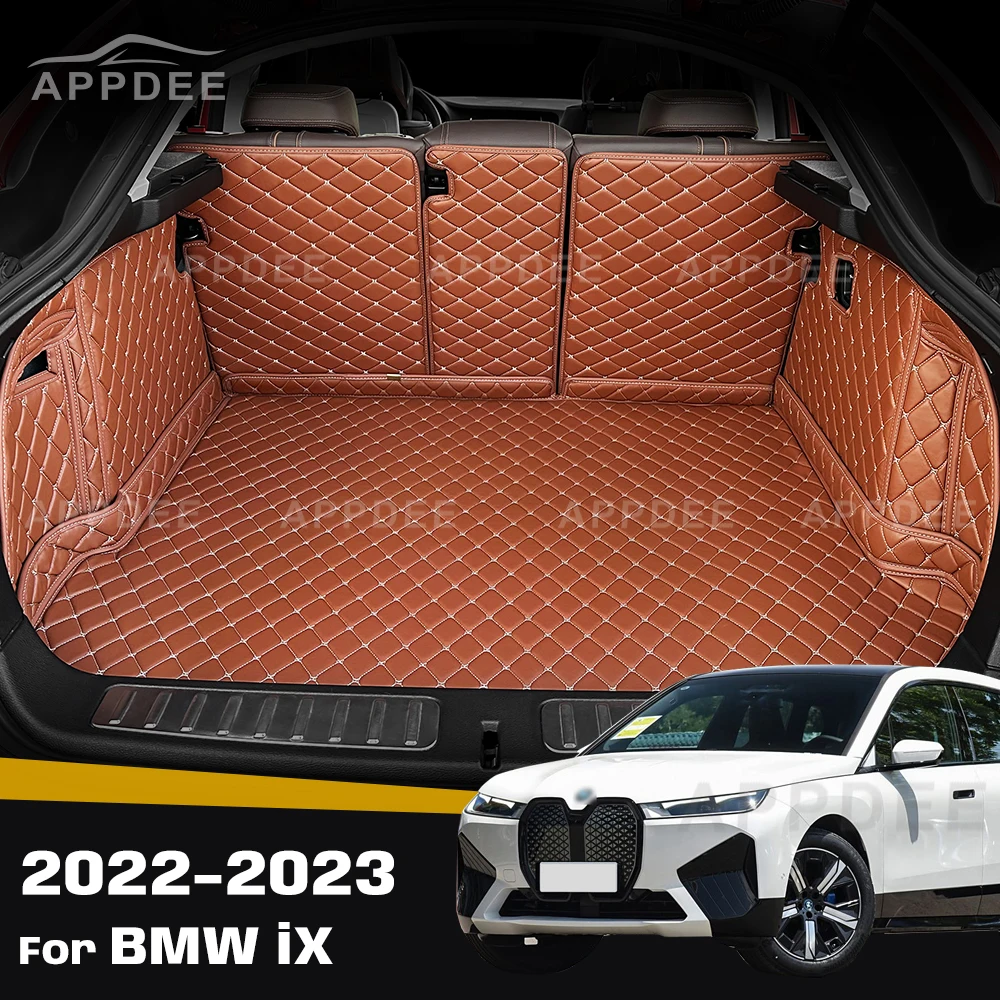 

Автоматический коврик в багажник с полным покрытием для BMW iX 2022 2023, кожаный чехол для багажника автомобиля, подкладка для багажника, аксессуары для защиты салона