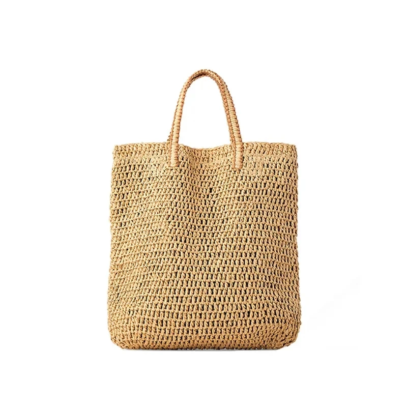 Casual Straw Shoulder Bag Woman Designer Wicker Woven Handbag Women Summer Beach Rattan Large Capacity Tote Large Purses Ladies