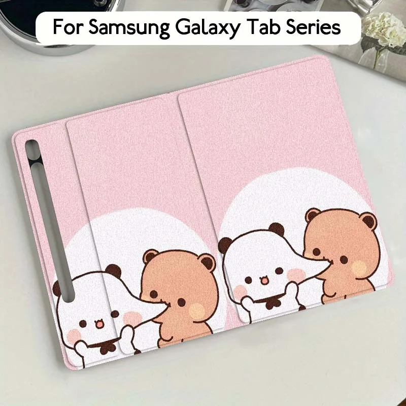 

Cute Panda Bear Friend Gift For Samsung Galaxy Tab S10 S9 S8 S7 FE Lite Soft Flexible Support Tablet Case