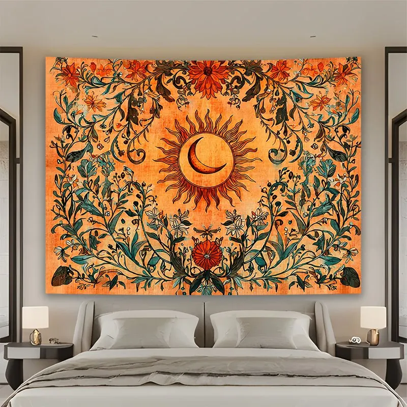 Bohemian Sunset Sunrise Mandala Tapestry Wall Hanging Boho Decor Art Macrame Textile