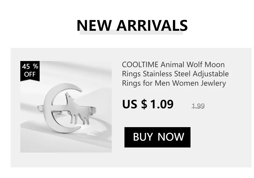 Cooltime Tier Hund Pfote Knochen verstellbare Ringe für Frauen Edelstahl offene Fingerringe Schmuck Anillos Mujer – Detail 34