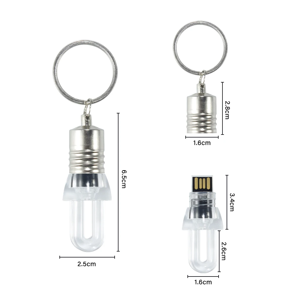 Blue LED USB Flash Drive 64GB Lightbulb Model Memory Stick High Speed Pen Drive 32GB Creative Gift Pendrive Free Key Ring U Disk