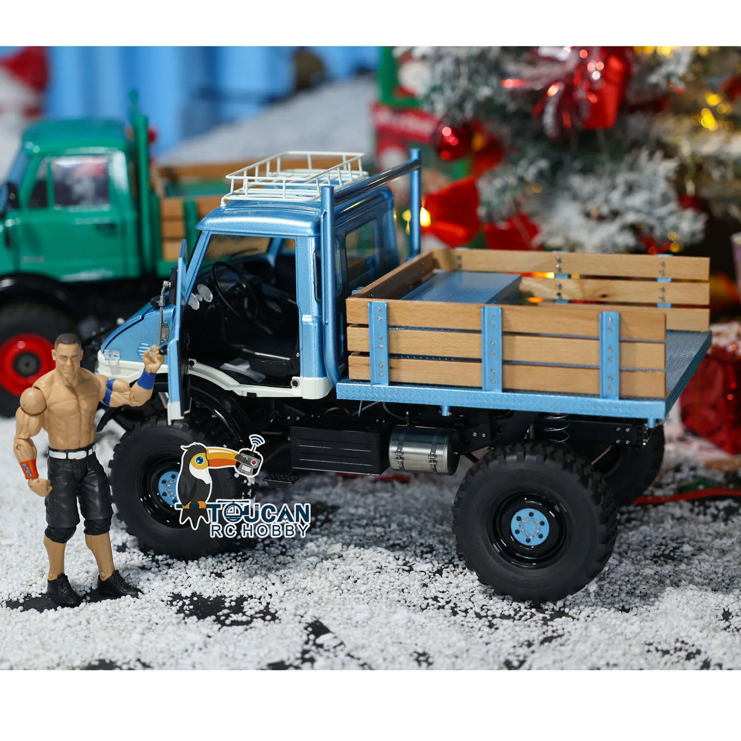 

Радиоуправляемый внедорожник LESU 1/10 RC Crawler UM406 4X4 с металлическим кузовом, багажником, окрашенный, в сборе, TH22766