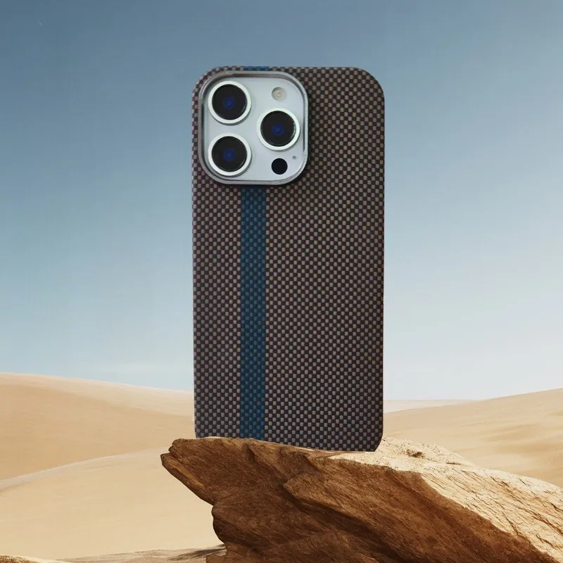 

For Apple 16 Pro 16Pro New Model Truely Desert Stripe Shell Kevlar Carbon Fiber Magnetic Mobile Phone Case Suitable