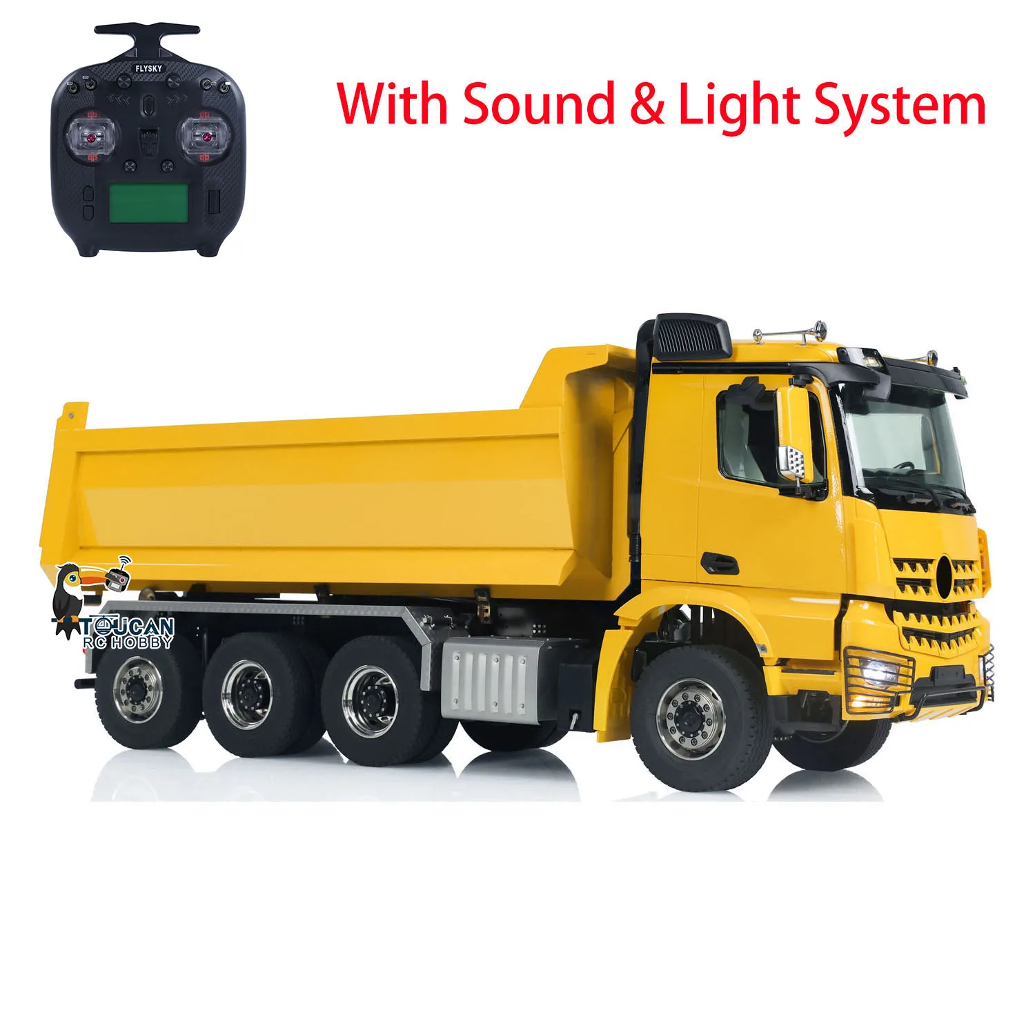 8x8 1/14 RC Hydraulic Full Dump Truck Metal Radio Control Finished Tipper Car 3-speed Sound Light Vehicle Model TH23871