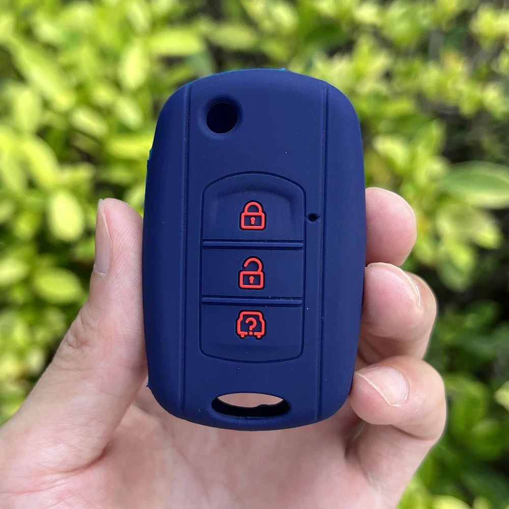 Silicone Car Key Cover Protection Skin Case Rubber Shell Hoder for Dongfeng 580 F507 3 Buttons Flip Folding Remote Accessories