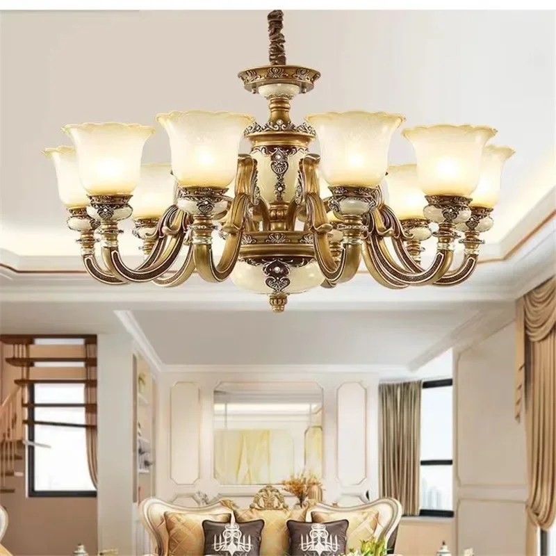 CEDRIC European Luxury Living Room Pendent Lamp American Retro Restaurant Bedroom Villa Hotel Clothing Store Cafe Chandelier