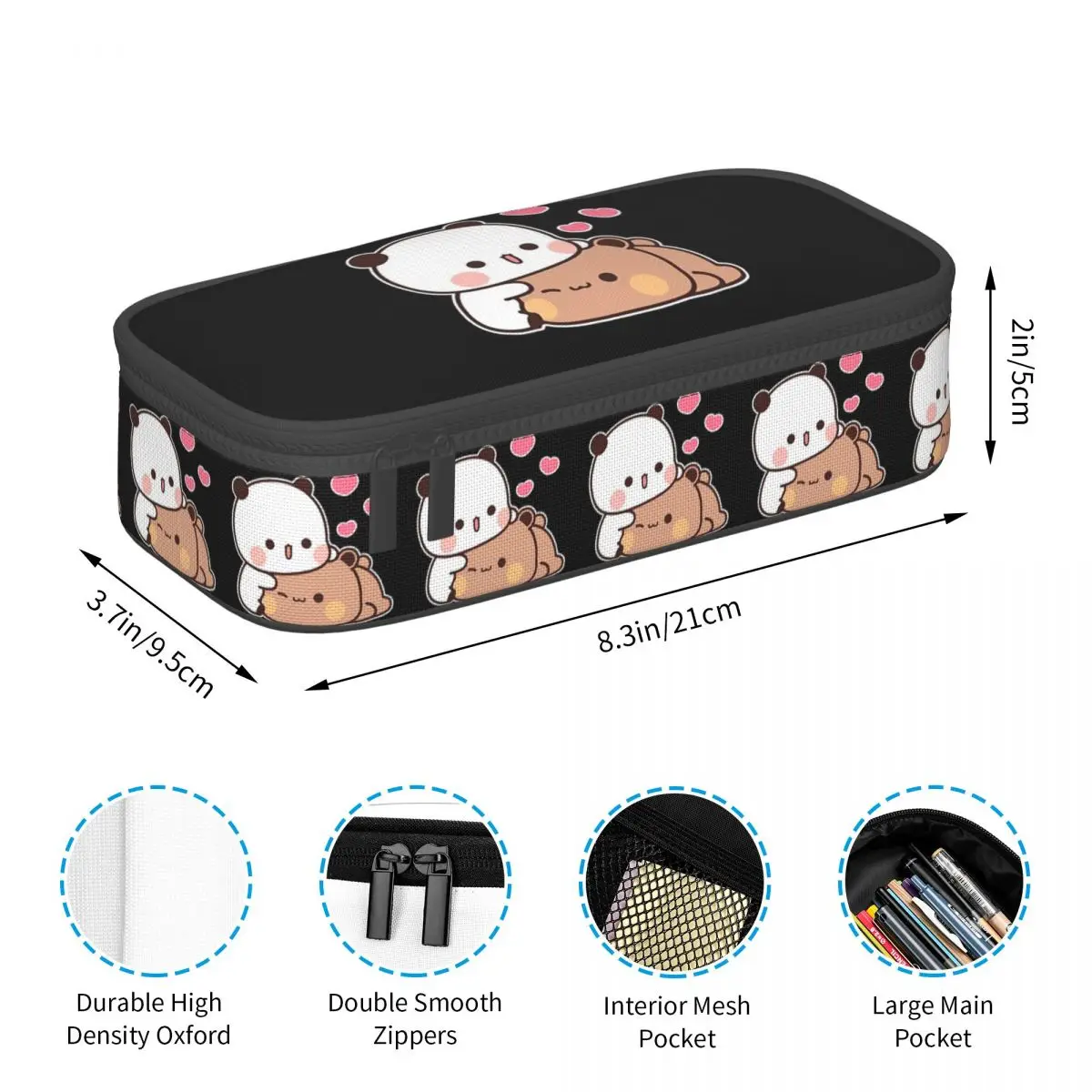 Estuche para lápices Panda Brownie Bear Mochi Cats para niños y niñas, caja para bolígrafos escolares, bolsa para lápices, suministros de papelería, bolsa porta bolígrafos
