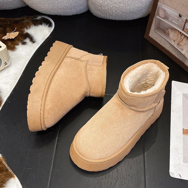 Women's new style snow boots, thick soled, fleece-lined, short boots, cold-proof boots, winter anti-slip, warm snow cotton shoes - view 6