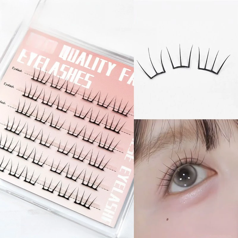 自己粘着式個別まつげ接着剤不要ふわふわクラスターまつげ韓国ファッションマンガまつげエクステ毎日のメイク用