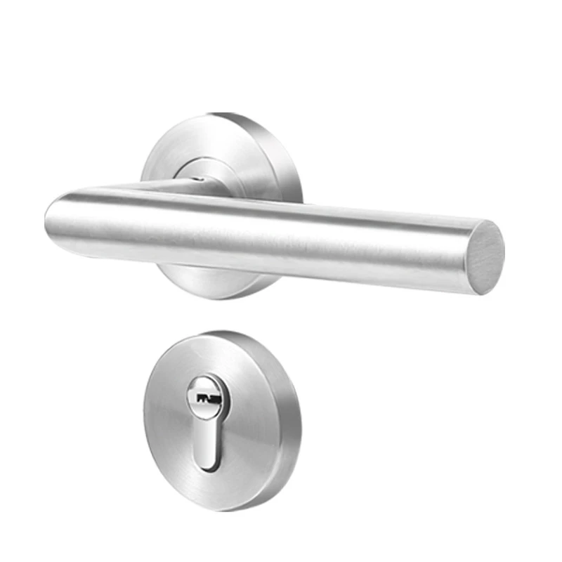 

stainless steel thickened silent door lock Indoor wooden door handle lock bathroom passage Metal door lock Engineering lock