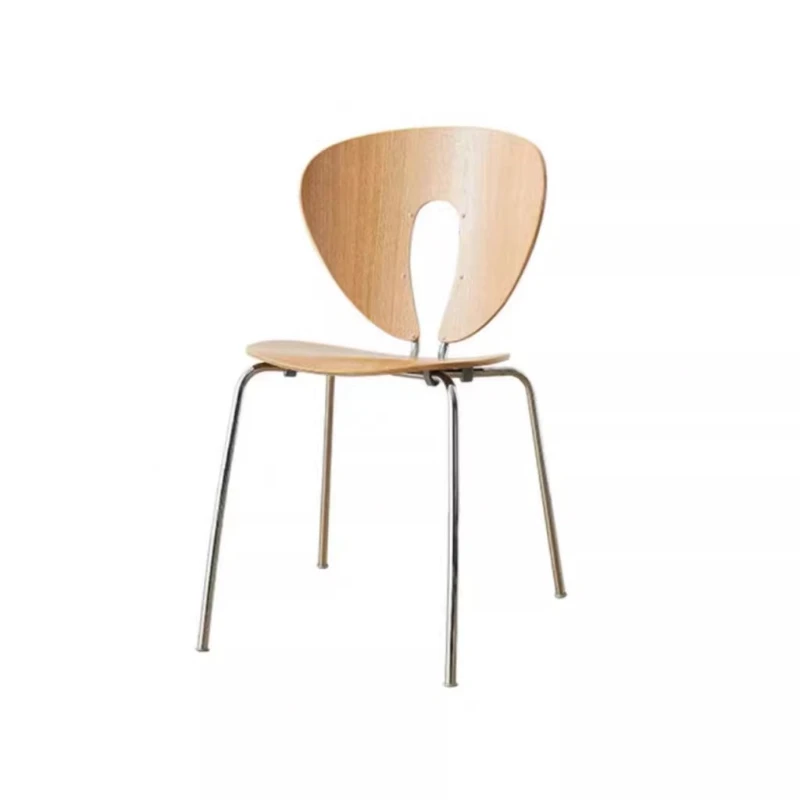 Korean ins antique wooden back dining chair hollow design coffee Internet celebrity chair leisure chair