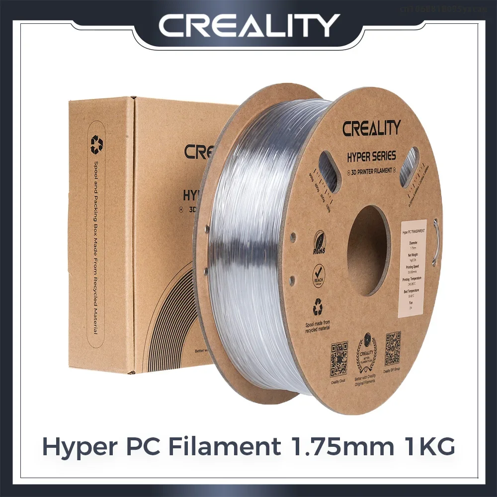 

Creality Hyper PC Filament 1,75 мм, 1 кг, прочная и жесткая, высокая термостойкость, новая нить для 3D-принтера для всех 3D-принтеров