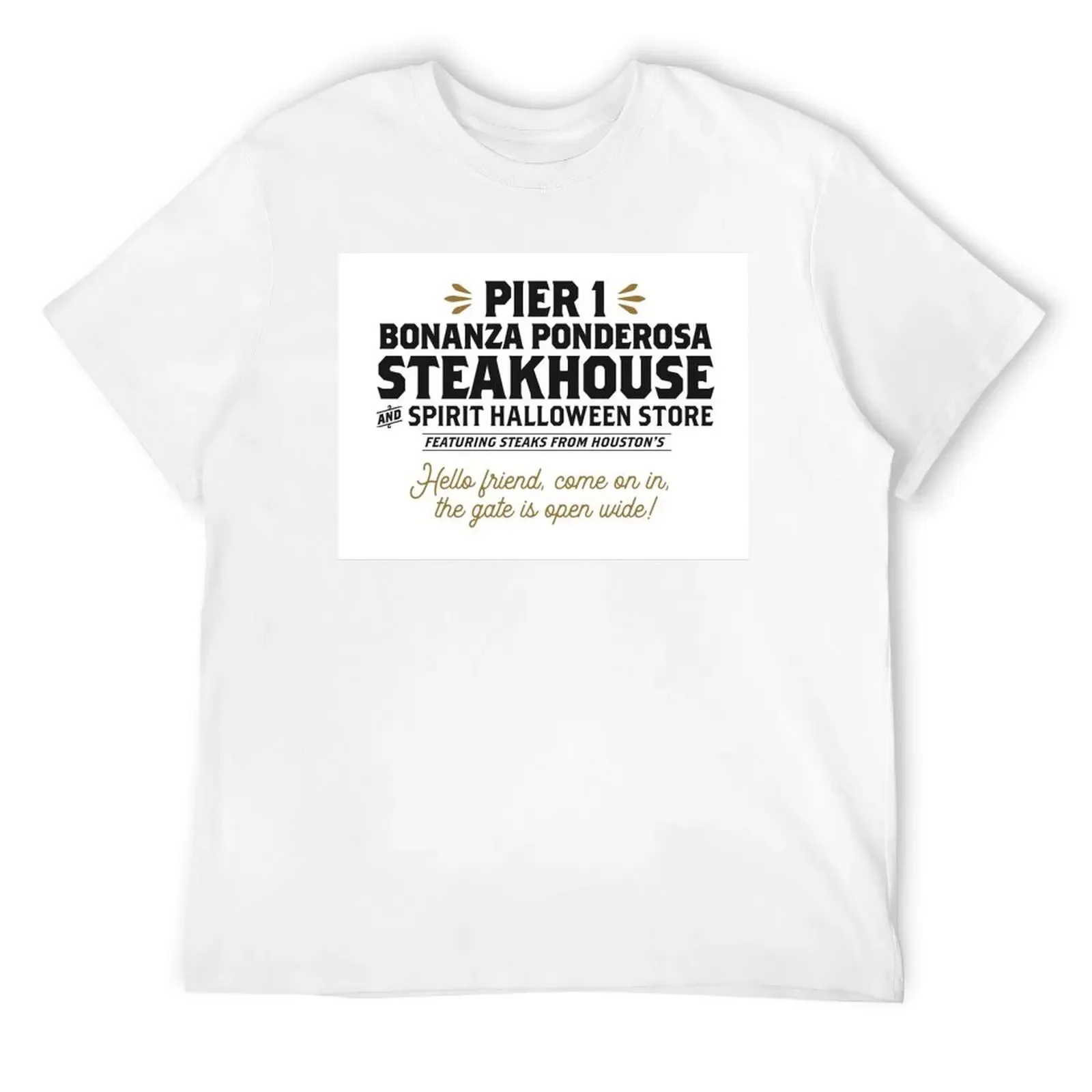 Pier 1 Bonanza Ponderosa Steakhouse & Spirit Halloween Store etc. T-Shirt heavyweights kawaii clothes men t shirt