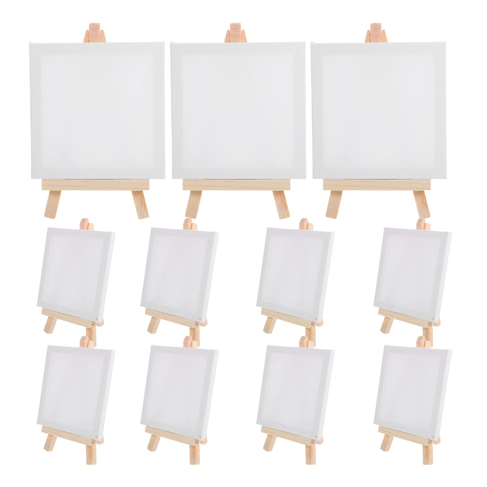 12 Pcs Painting Canvas with Stand Children's Easel Crafted DIY Small House Decor