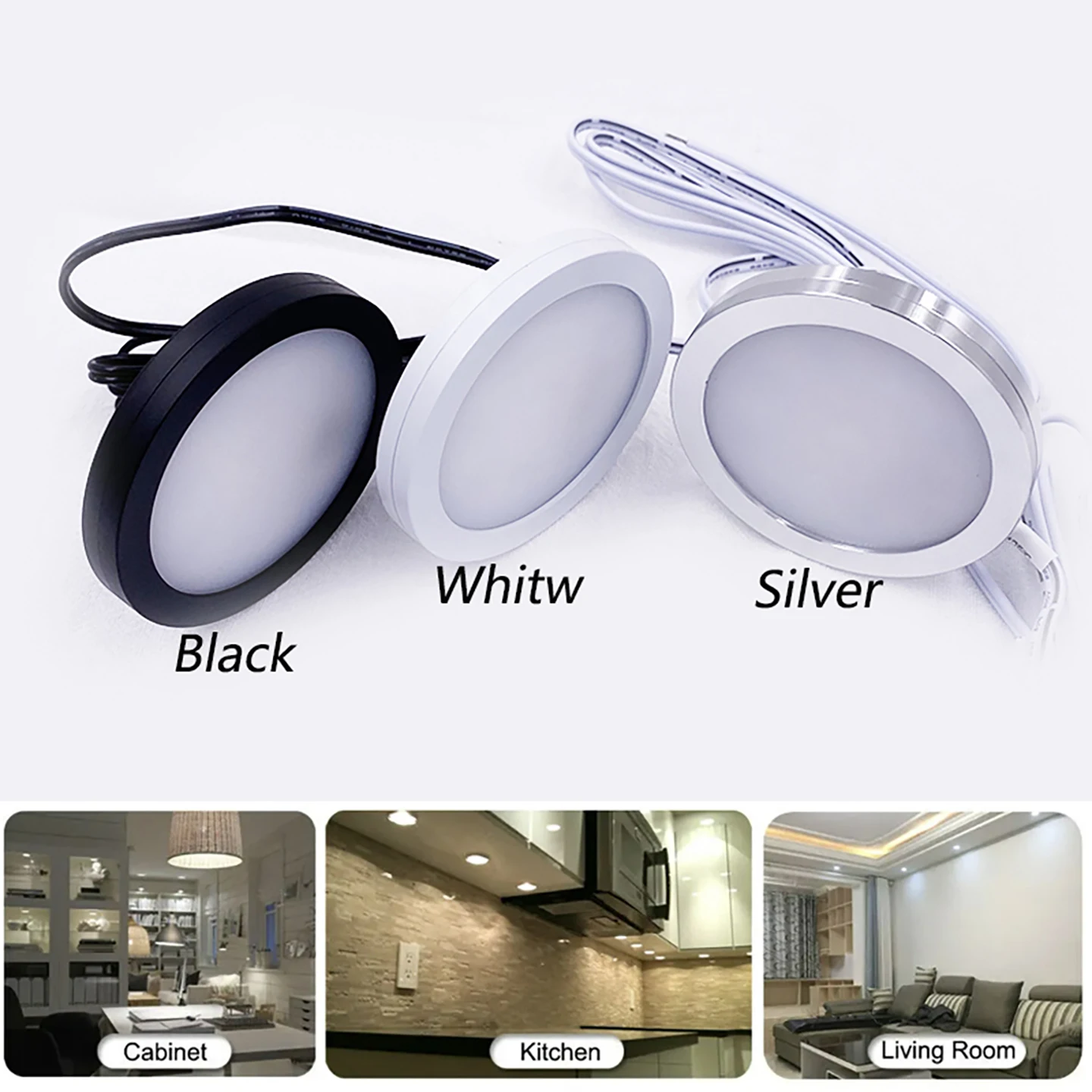 1Pcs Ultra-Thin 3W Dimmable Mini LED Indoor Spotlight Downlight DC12V/24V Ceiling Light for Display Cabinet Camping Car