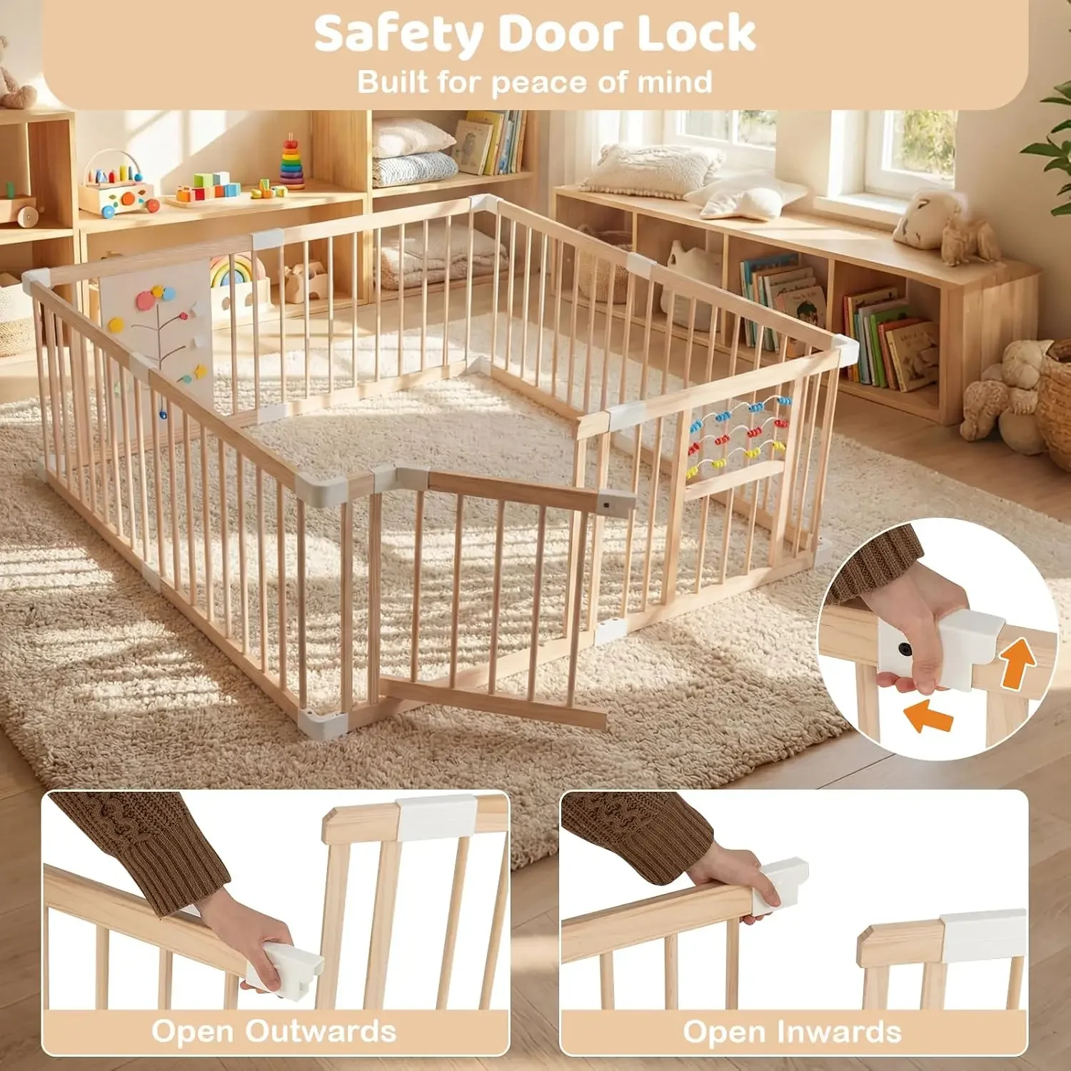 Wooden Baby Playpen for Babies, 63